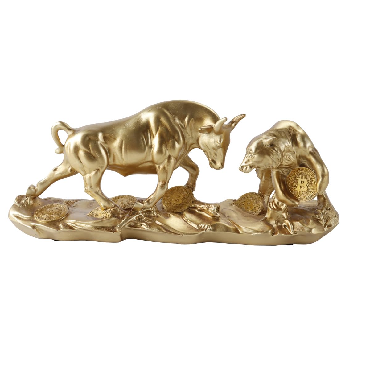Figurines taureau et ours Ausi en résine pour décoration de bureau financière