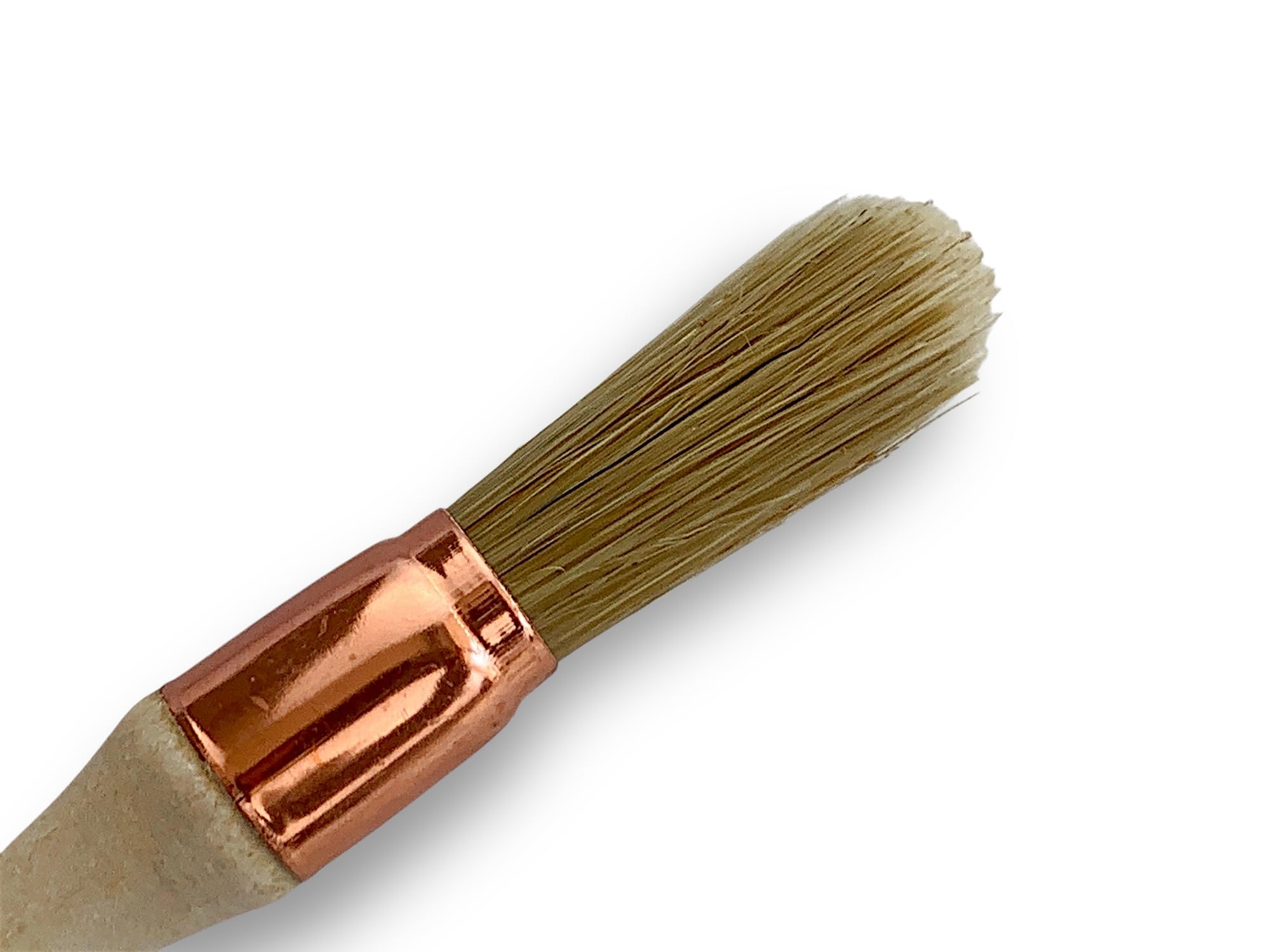 Juego de 24 pinceles de pulgadas | Cepillo redondo Ø15 mm de seda blanca | Mango de madera en bruto | Virola de cobre | Ideal para pintura de persianas, molduras, zócalos y angulares | Kibros 370D15