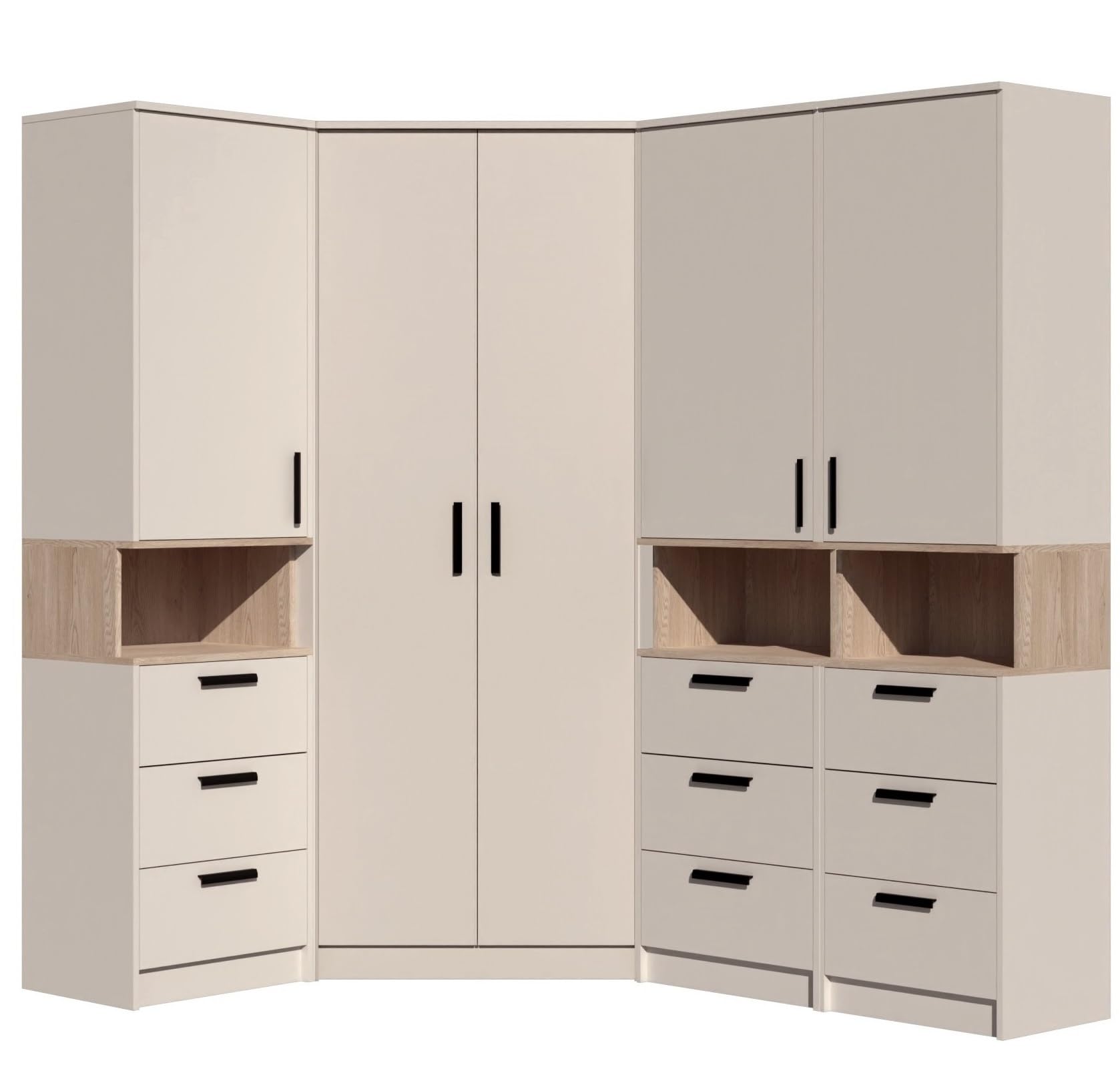 Möbelset Grant Set 42C – Eckschrank und 3 Regale Schlafzimmer, Jugendzimmer