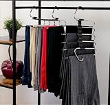 [Upgrade] Pant Organizer for Closet (2 PK) Multi-Functional Pants Rack with Stopper Horizontal/Versa