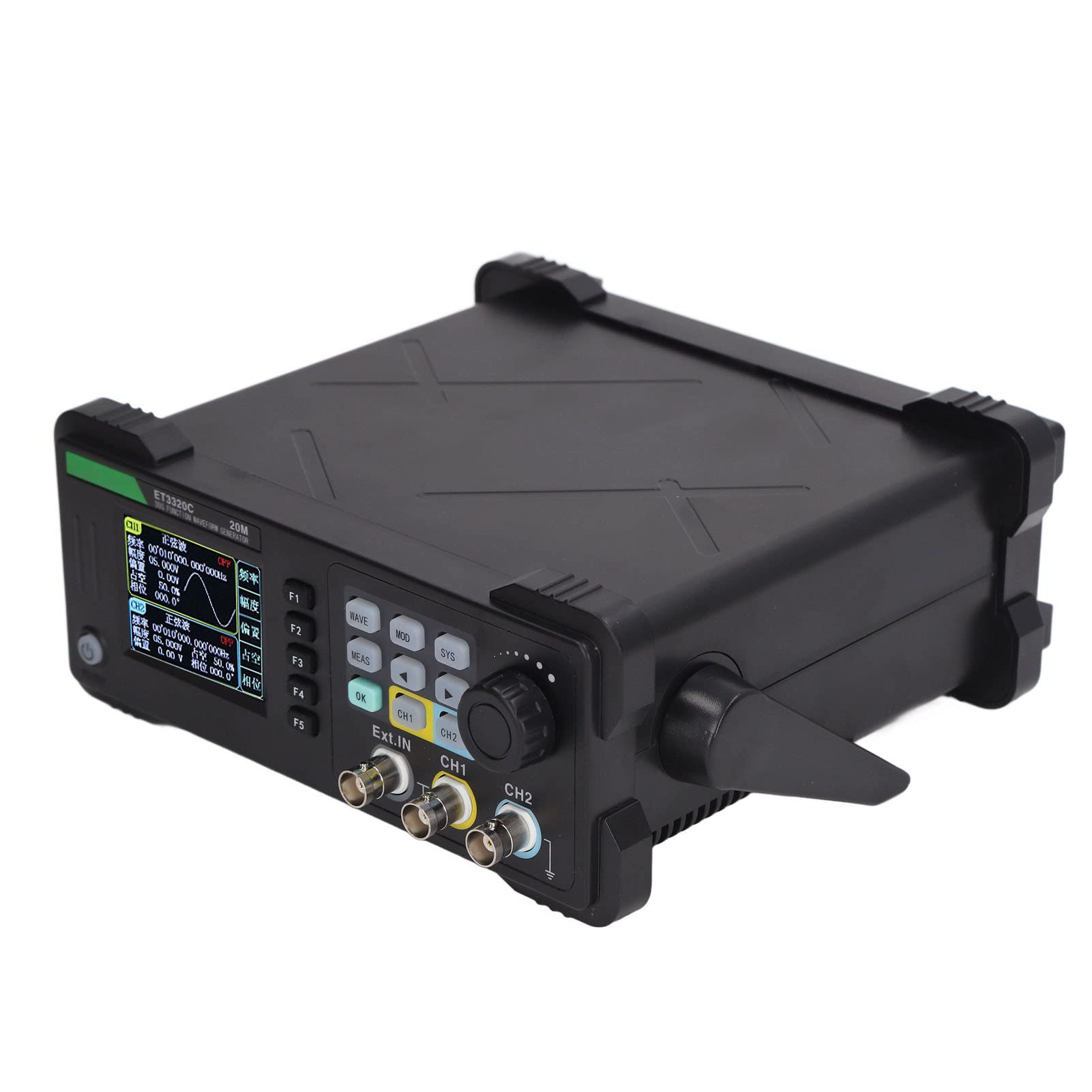 Generador de Señal, AC110~240V 50 Grupos Memoria Interna 32 Bits 200MSa/s 20MHz Generador de Señal de Forma de Onda Aleatoria con LCD TFT 320X240 de 2,4 Pulgadas para Uso