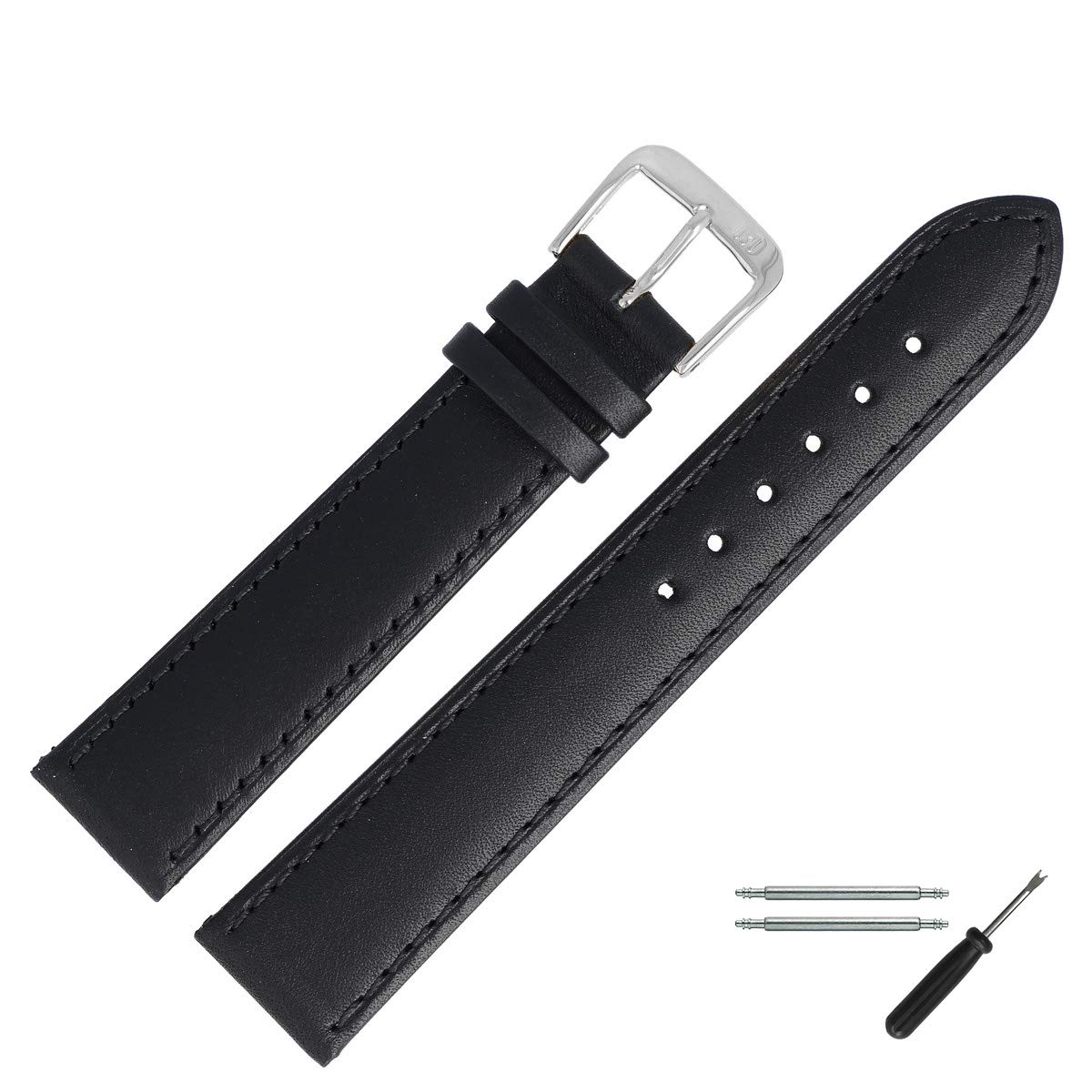 MARBURGER Uhrenarmband 18mm Leder Glatt - Werkzeug Montage Set 80718