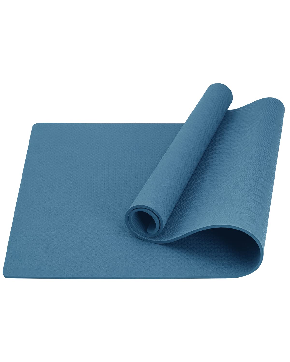 YUREN Exercise Mats 76"x35" Large Yoga Mat 10mm Extra Thick Workout Mat for Home Gym, Eco TPE Yoga Mats Double-Sided Non Slip for Women Men - Blue