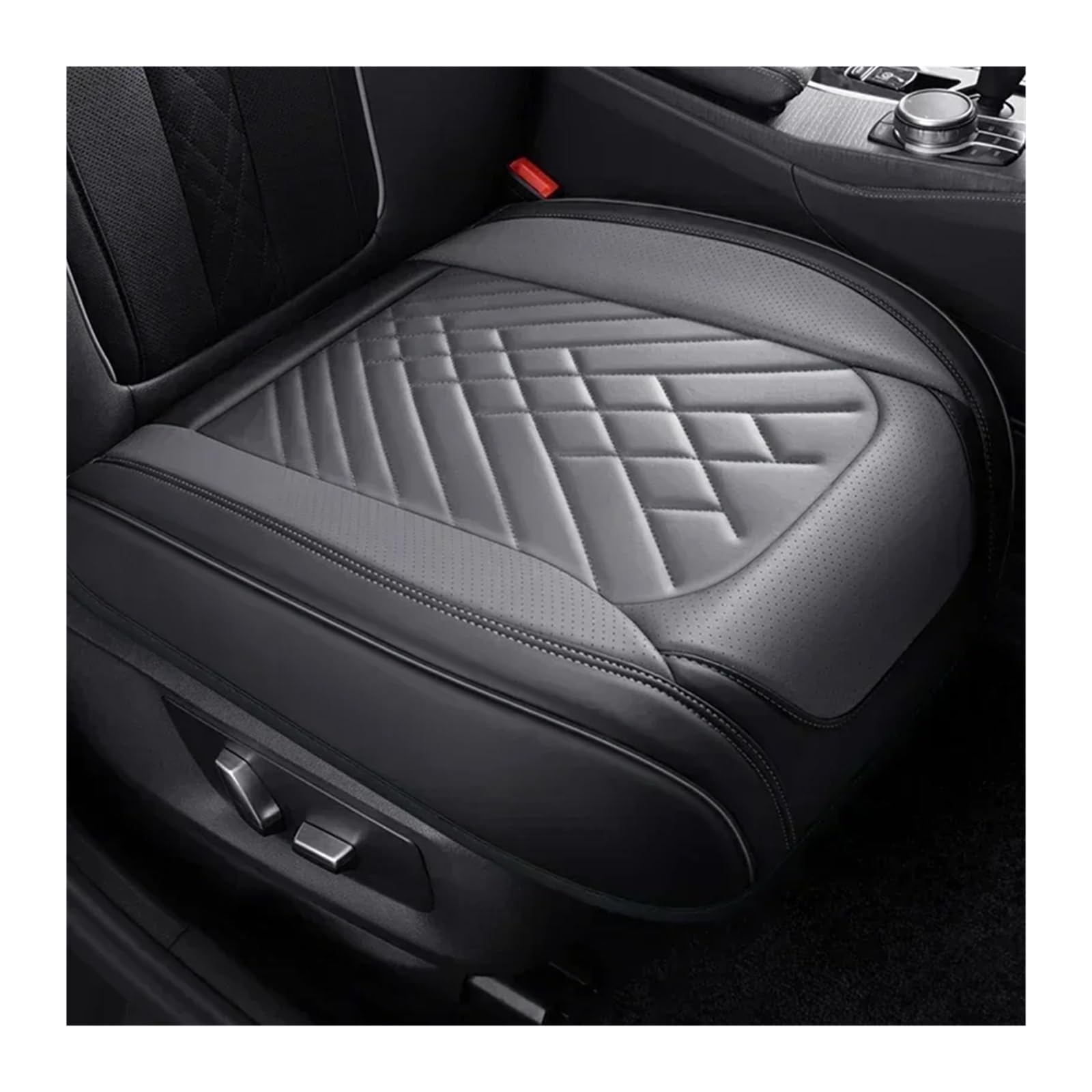 Housse de siège de voiture couverture complète en similicuir résistant et imperméable noir - 2