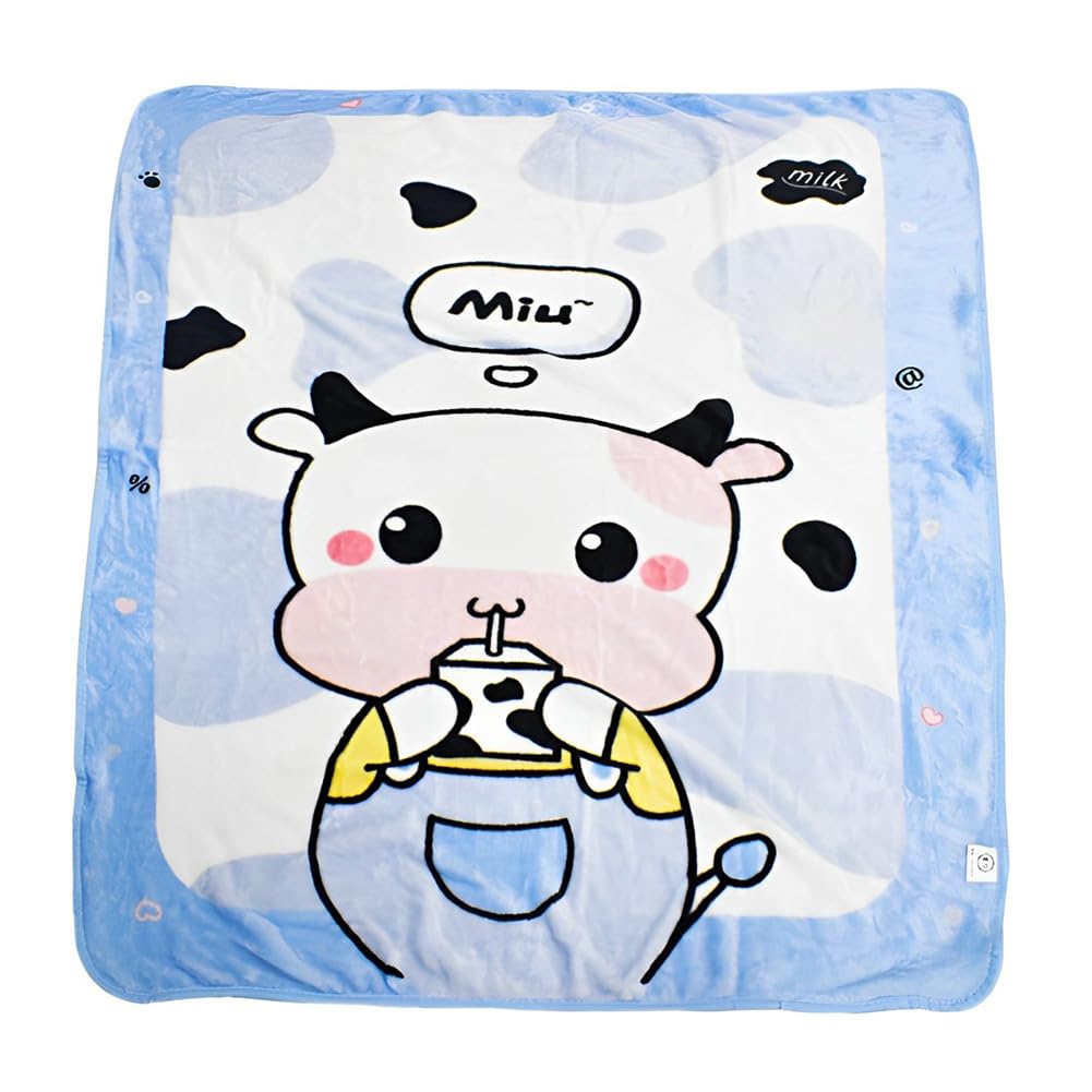 Manta de Franela para Niños, Manta de Peluche, Cow Manta Infantil, Manta para Sofá de Franela, Sofá o Cama,Manta de Franela para el Salón(100 x 140cm)