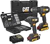 CAT DXK201 18Volt2.0Ah Li-ion Double Cordless Coal-Free Professional Rechargeable Hammer Drill  DX7030 Coal-Free Hammer Screwdriver  DA01903 201 Track End Set Combo Set
