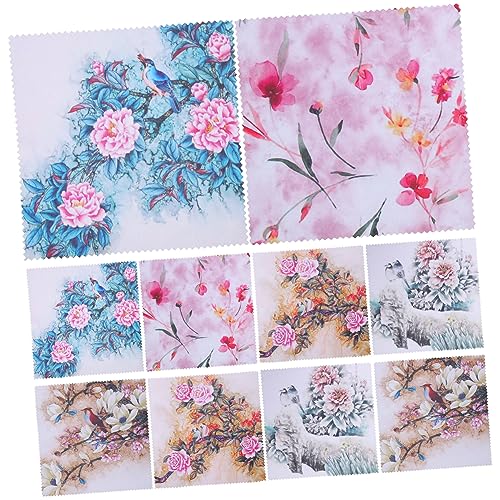 BELLIFFY 細繊維眼鏡クリーニングクロス 14.5x14.5cm 10枚セット デリケートな表面用 高吸水性 スクリーン レンズ 宝石用 家族や友人への に 鮮やかなプリントデザイン 色指定不可
