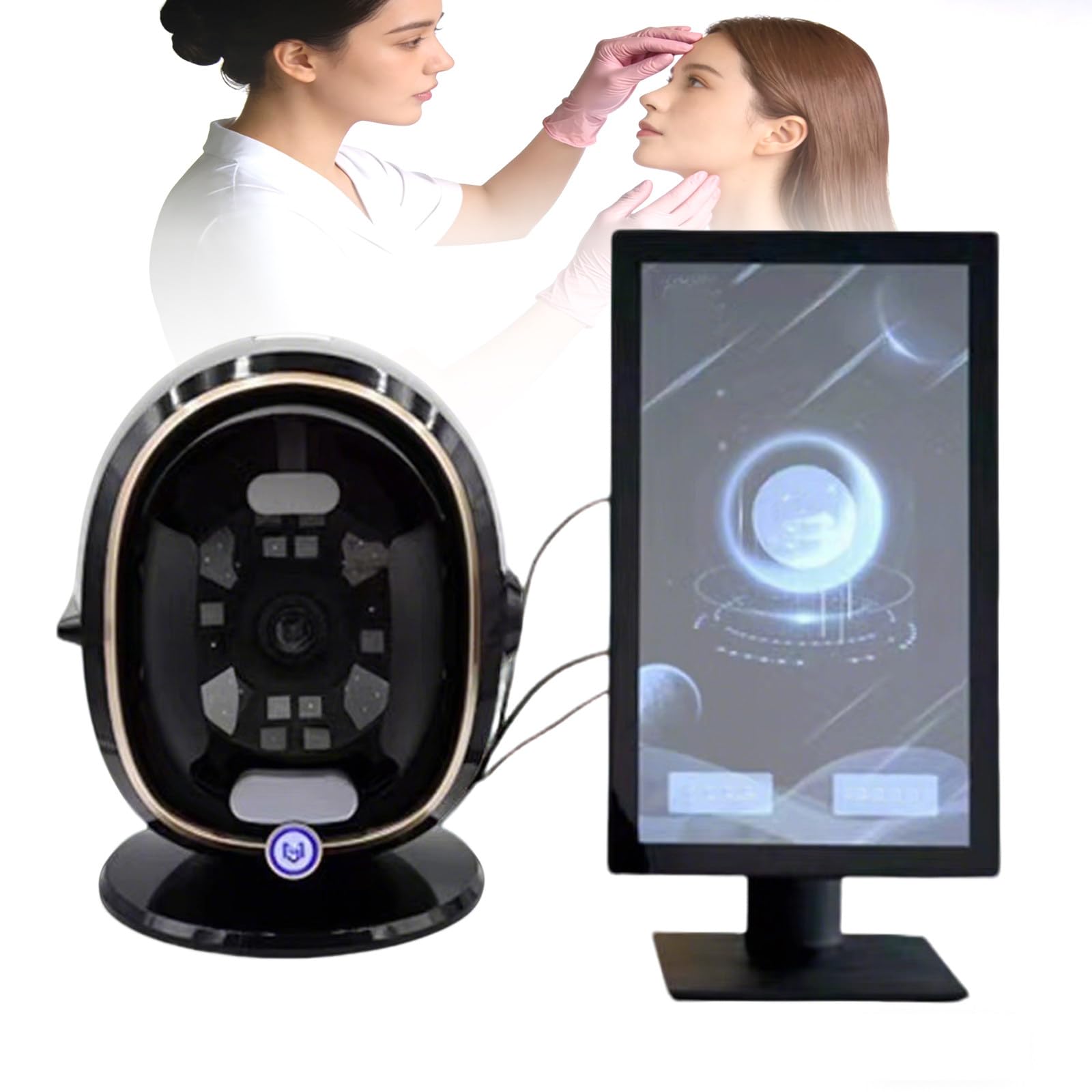 Tester Di Umidità Della Pelle Analisi Facciale Professionale per riconoscimento facciale Macchina con intelligenza artificiale, analisi facciale di alta qualità con 36 milioni di skin tester