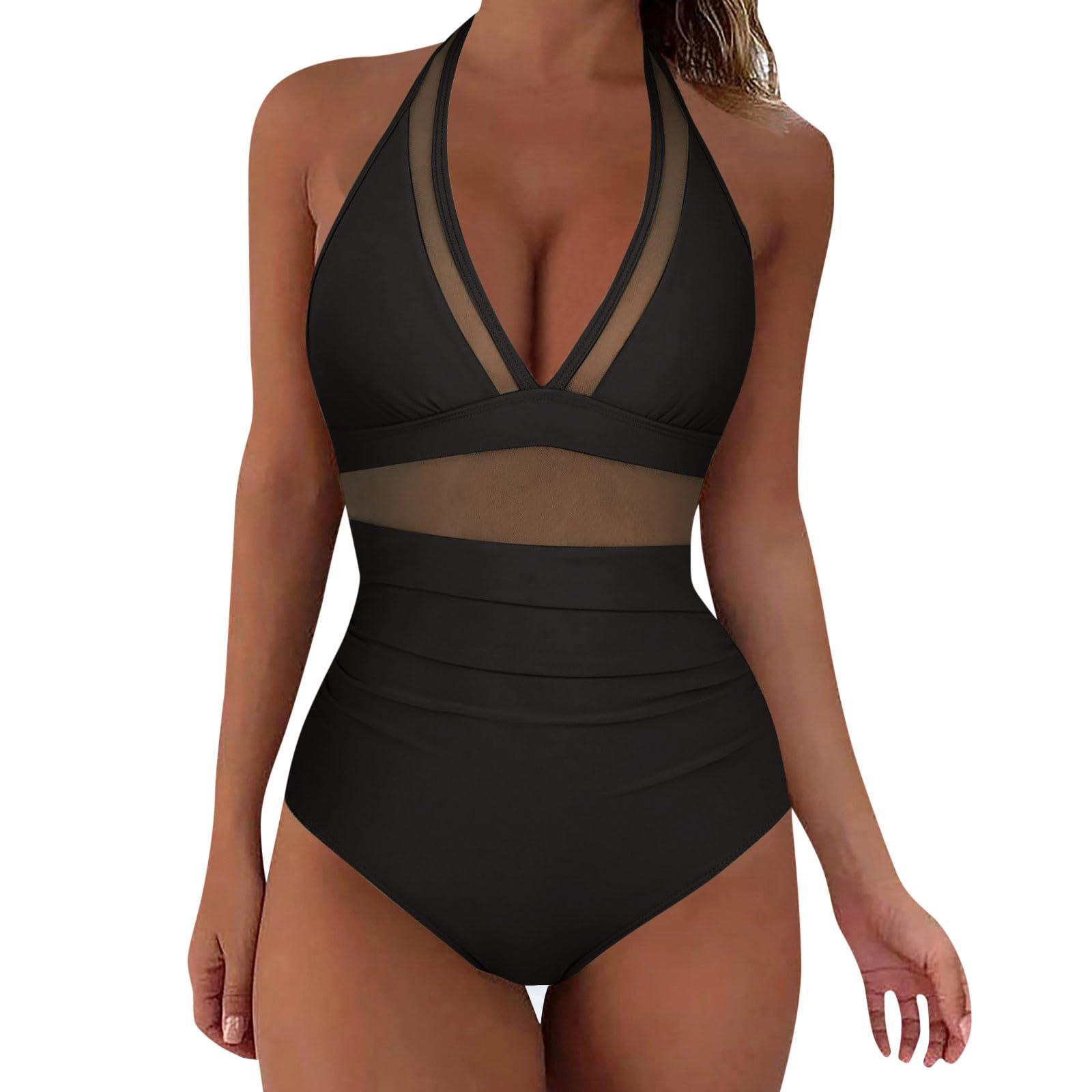 Genérico Bañadores Mujer Reductores Barriga Reductores Vientre Plano Traje De Baño De Malla Bañador Push Up Con Relleno Bañadores Mujer Sexy Acolchado Ropa De Playa Bañadores Con Traje De Baño Push Up Biquini