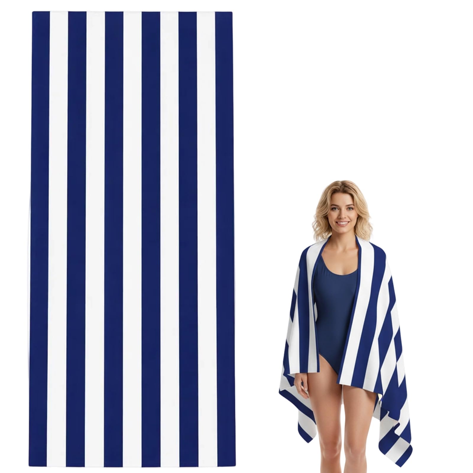 YTLSDHF Beach Towel, Swimming Towel and Travel Towel, Striped Design for Outdoor Activities, Large Size 160 cm by 80 cm Towels for Adults