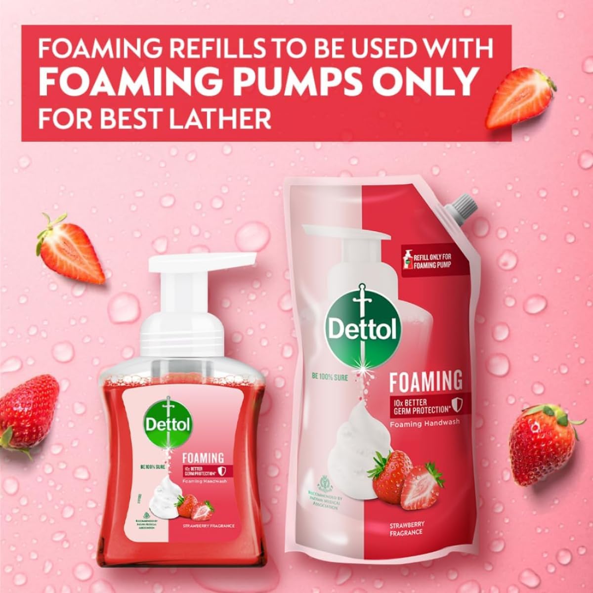 Dettol Foaming Handwash Pump Combo, Aloe Coconut & Strawberry (2 x 250ml) | Rich Foam | Moisturizing Hand Wash | Soft on Hands Dettol Foaming Handwash Pump Combo, Aloe Coconut & Strawberry (2 x 250ml) | Rich Foam | Moisturizing Hand Wash | Soft on Hands