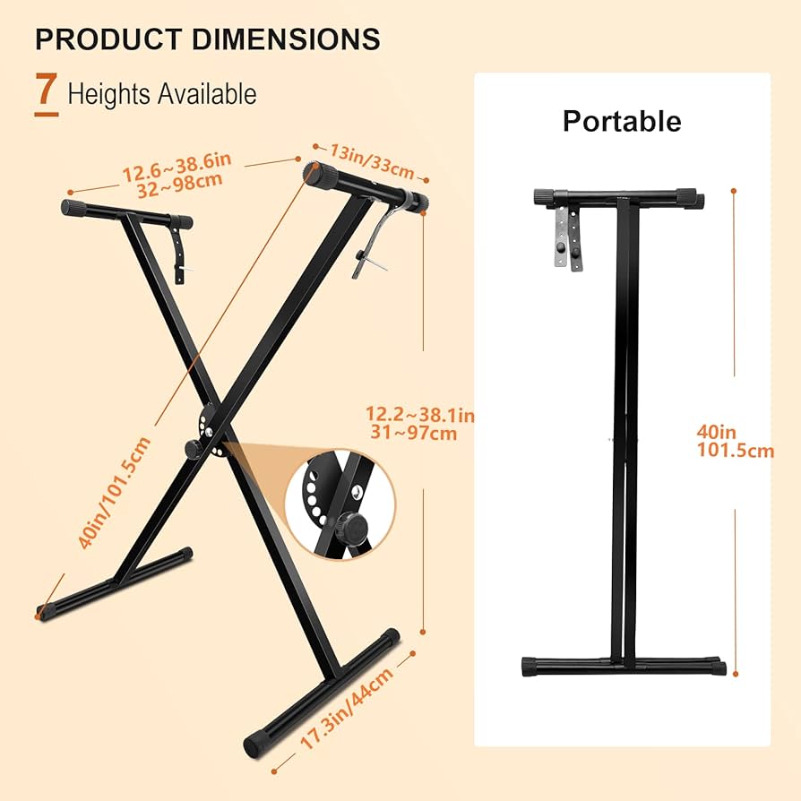 Amazon.com - LETSROCK Adjustable Keyboard Stand Single-X Piano
