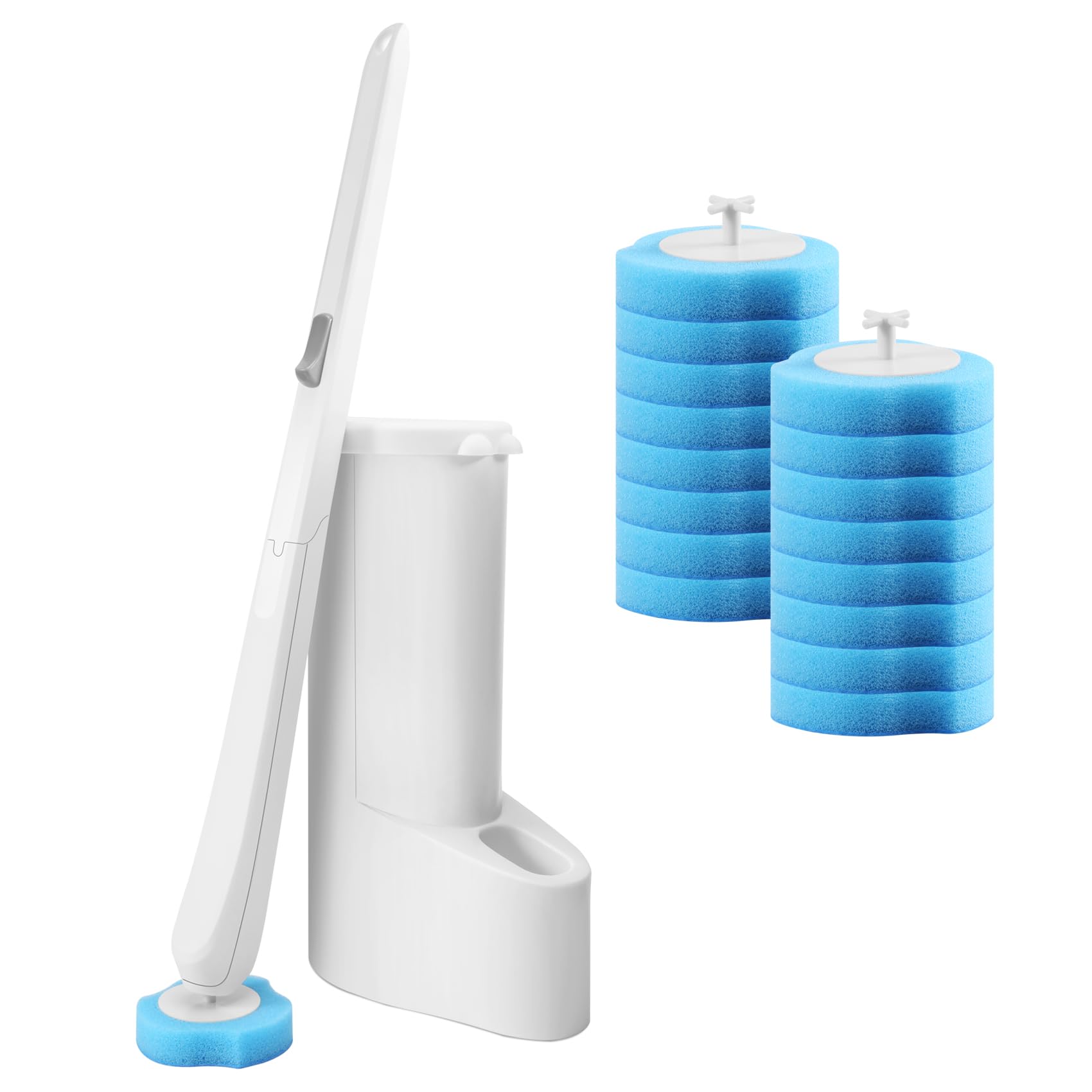 Toilet Wand Kit, Disposable Toilet Brush With Holder, Disposable Toilet Cleaning System for Sink Bathtub Wash Basin Mop Pool (Toilet Wand Kit)