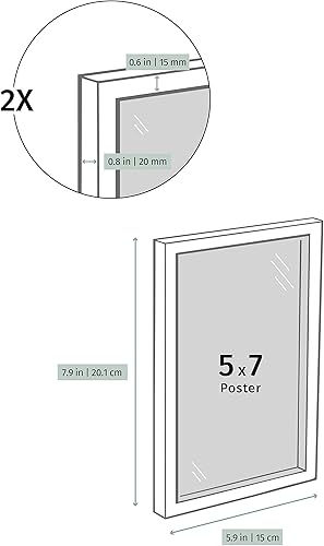 Miniatura 7 de Juego de 2 portarretratos de madera de roble macizo natural, marco de fotos de pared y mesa de 5 x 7 pulgadas