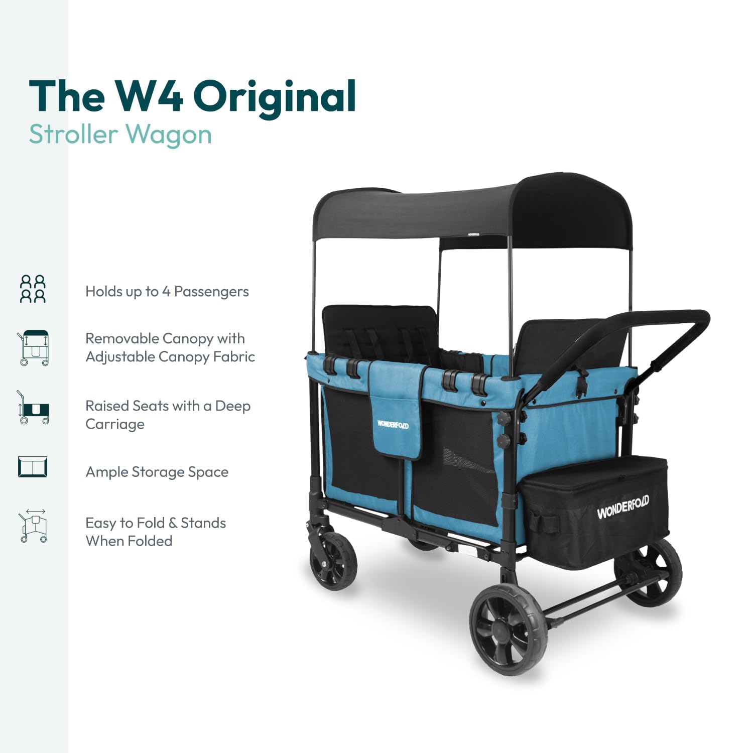 Amazon | WONDERFOLD W4 Original Quad Stroller Wagon Featuring 4