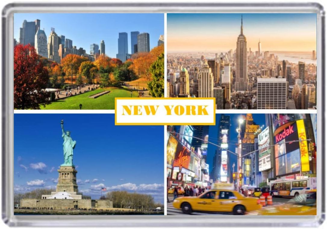 New York USA Souvenir Acrylic Fridge Magnet (Standard: 70x45mm)