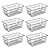 Redrubbit Wire Storage Baskets, Large Farmhouse Metal Freezer Basket Storage Organizer Bins with Handles for Kitchen Cabinets, Pantry, Closets, Bedrooms, Bathrooms, Set of 6, Black