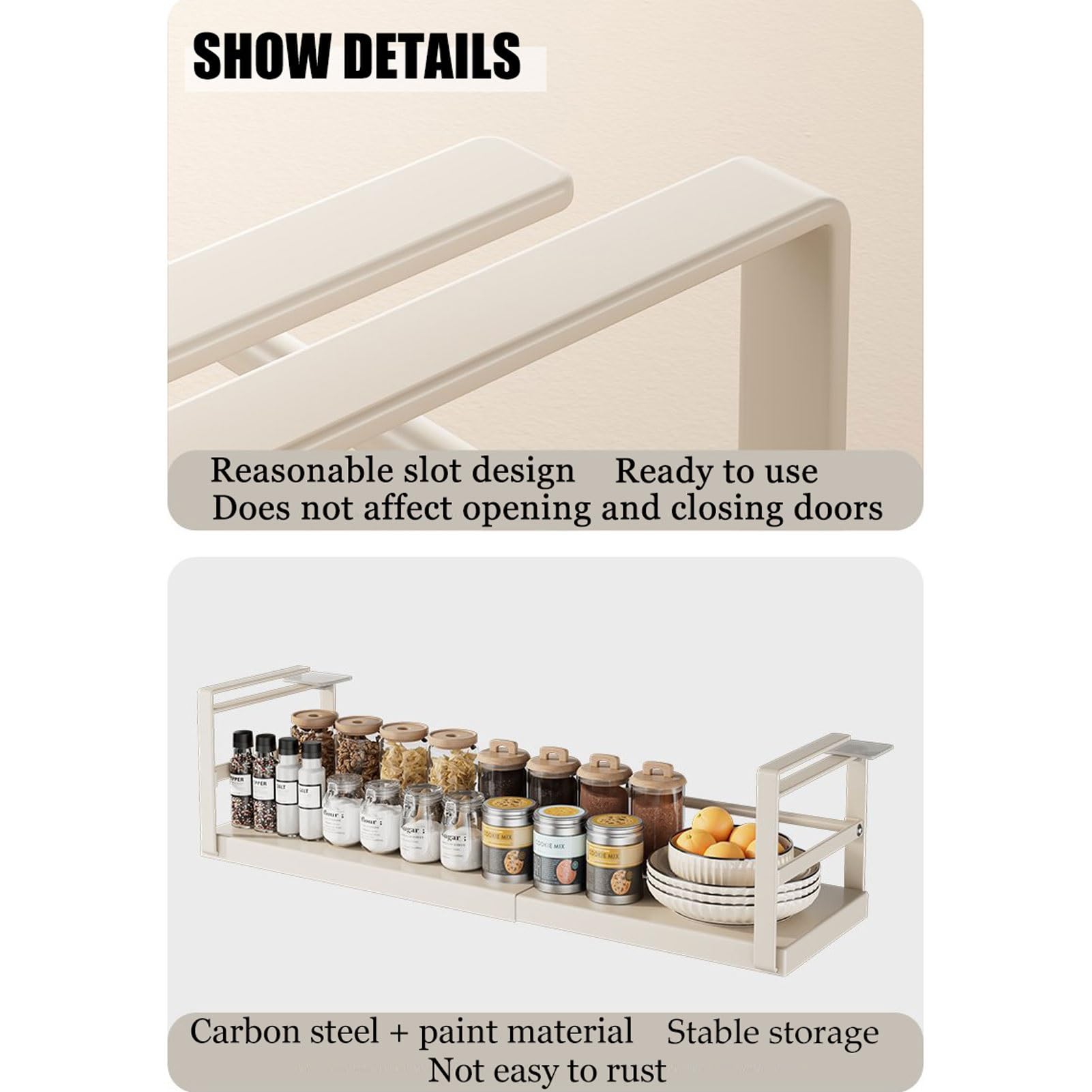 Mensola in metallo da appendere per armadio da cucina, armadio, ripiano inferiore per ufficio, bagno, armadio organizer cestino per appendere oggetti.