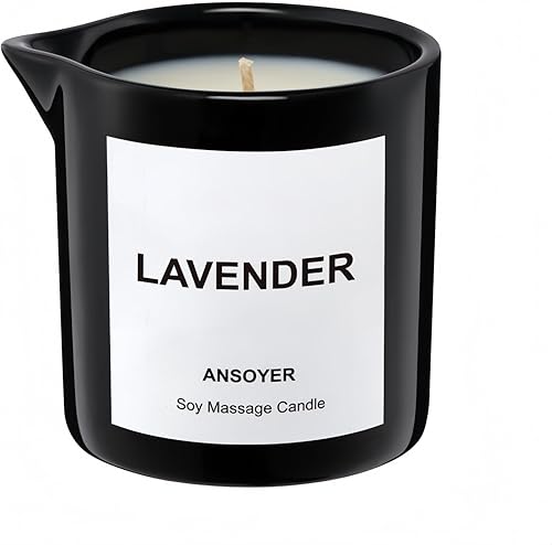 Miniatura 10 de ANSOYER Vela de aceite de masaje para hombres, cuidado corporal ultra hidratante con aceite de soja, vela de aceite corporal, 8.1 onzas, regalo