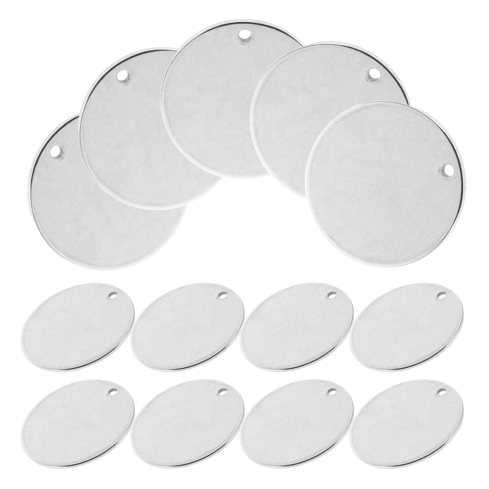 Placas para mascotas de acero inoxidable redondas en color plata para grabado láser y manualidades