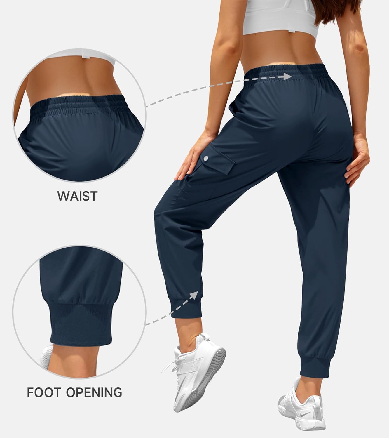 Women's Joggers with Pockets Drawstring, Lightweight Quick Dry Cargo Athletic Pants for Hiking Jogging - Image 5
