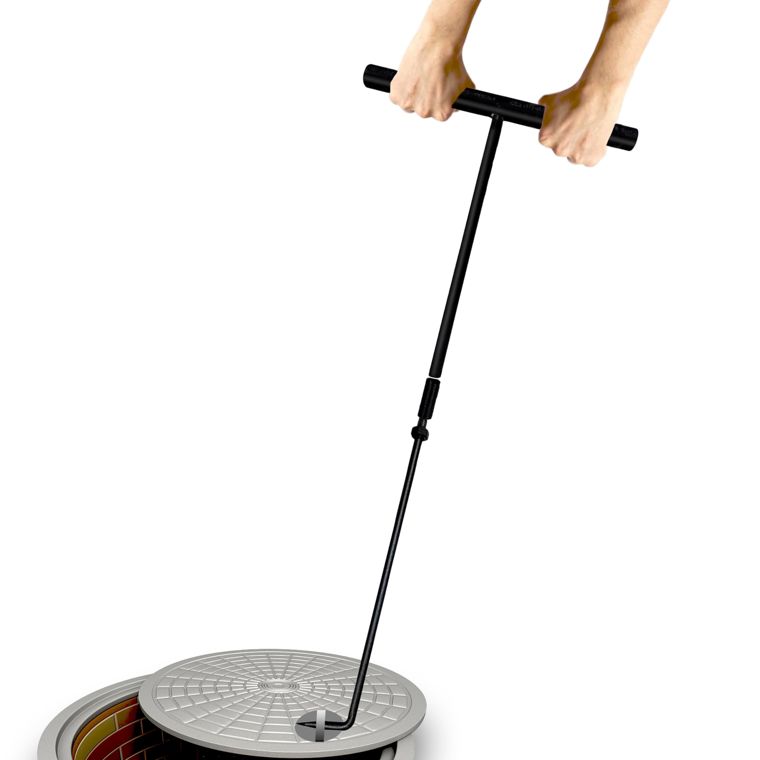 FEBTECHManhole Hook Tool – 30 Inch Manhole Puller with Rotated Handle for Easy Operation - Versatile Lifting Hook for Effortless Lifting, Pulling, and Moving