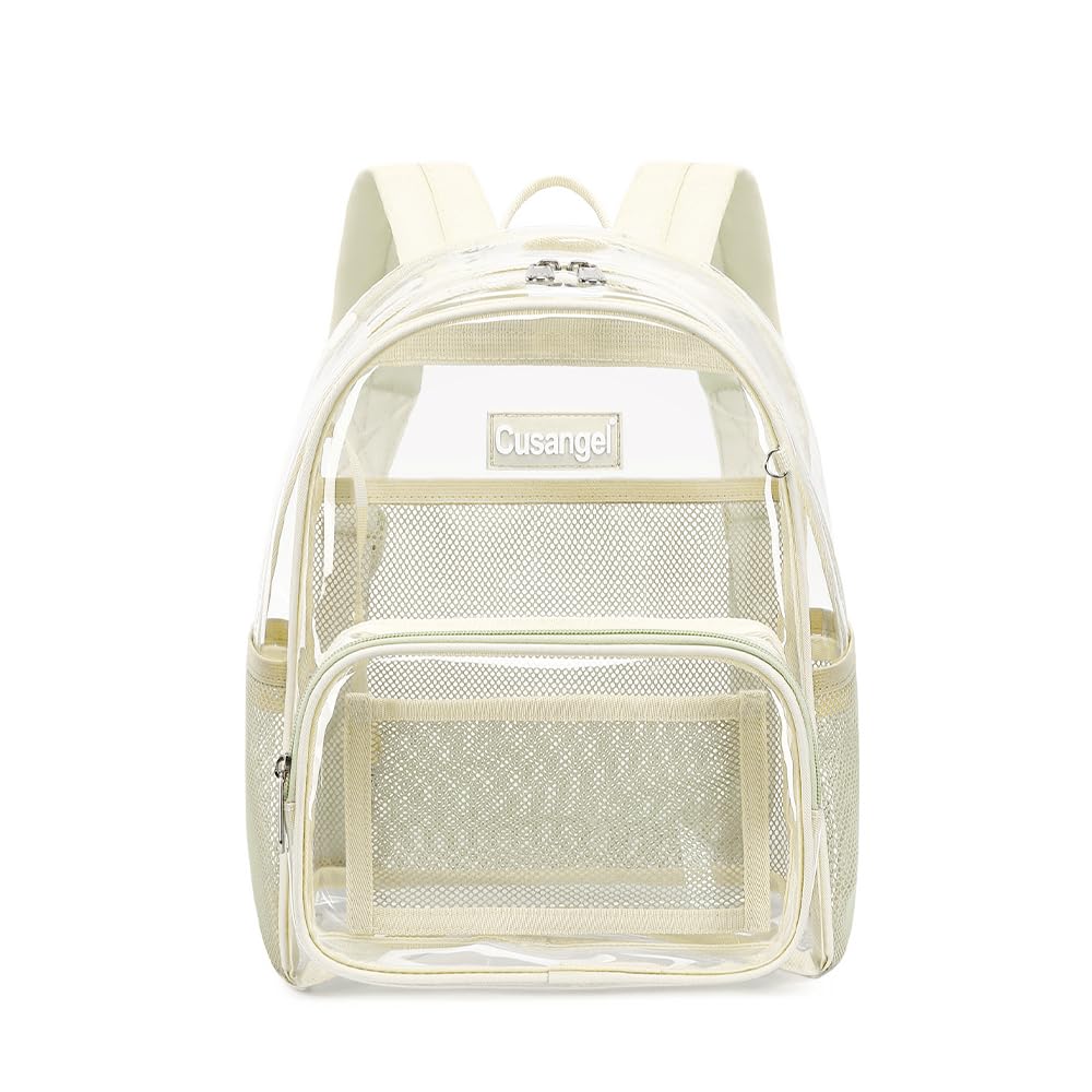 Cusangel TPU Clear Backpack 12×6×12 Stadium Approved,TPU Small Transparent Backpacks Plastic See Through Bag, Clear Mini Bag for Concert Sport Event