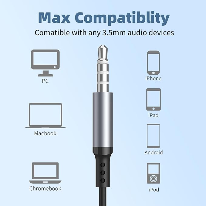 BENEWY Wired Earbuds with Microphone, Wired Earphones in-Ear Headphones, Volume Control, Powerful Bass and Clear Audio, 3.5mm Jack Earbuds for iPhone, iPad, Laptop, Computer, MP3