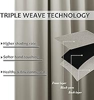 Vista 37 de NICETOWN Cortinas grises para exteriores para patio, impermeables, 2 paneles, resistentes al viento, a prueba de óxido, ojales superiores e