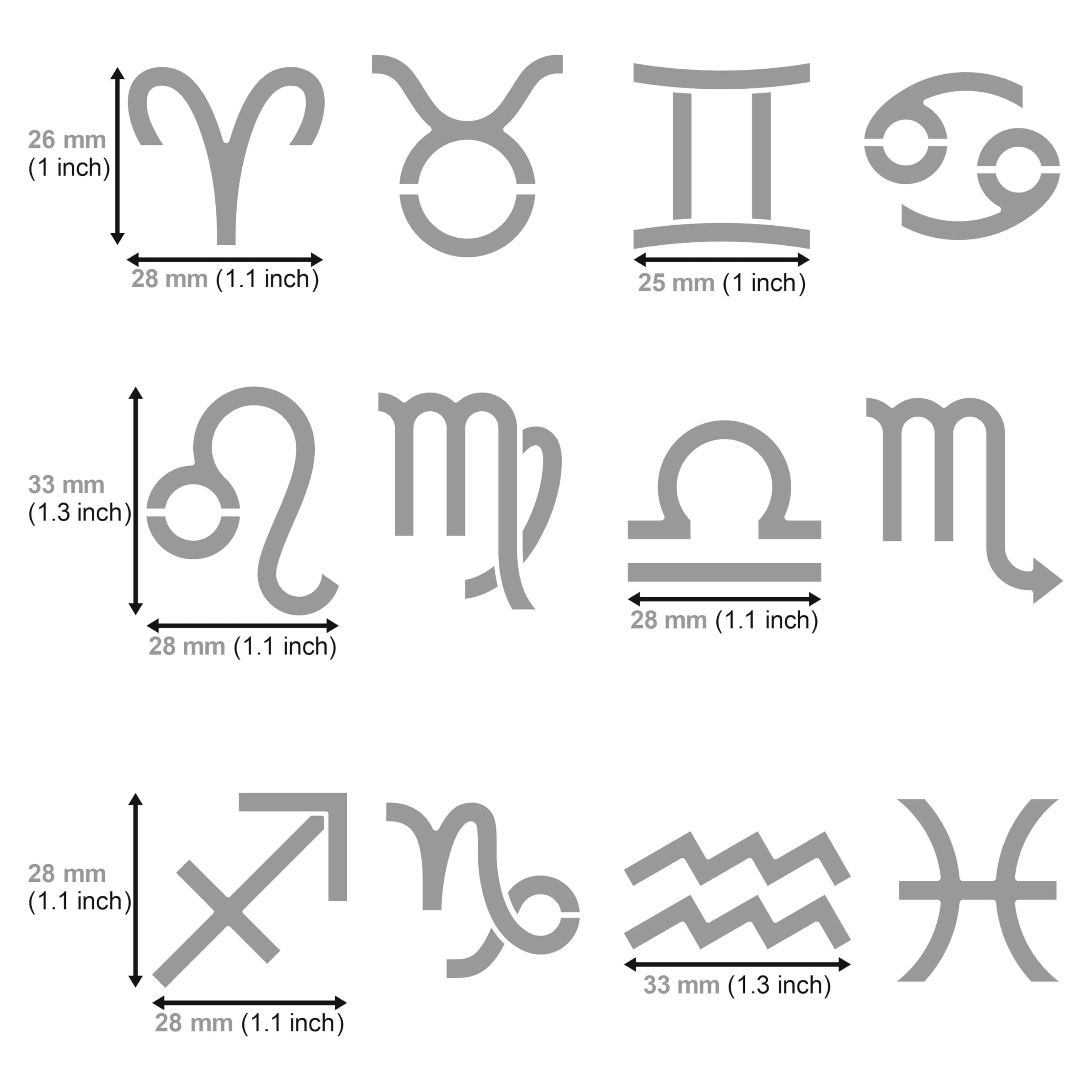 Aleks Melnyk Stencil In Metallo N. 29, Simboli Del Cerchio Zodiacale