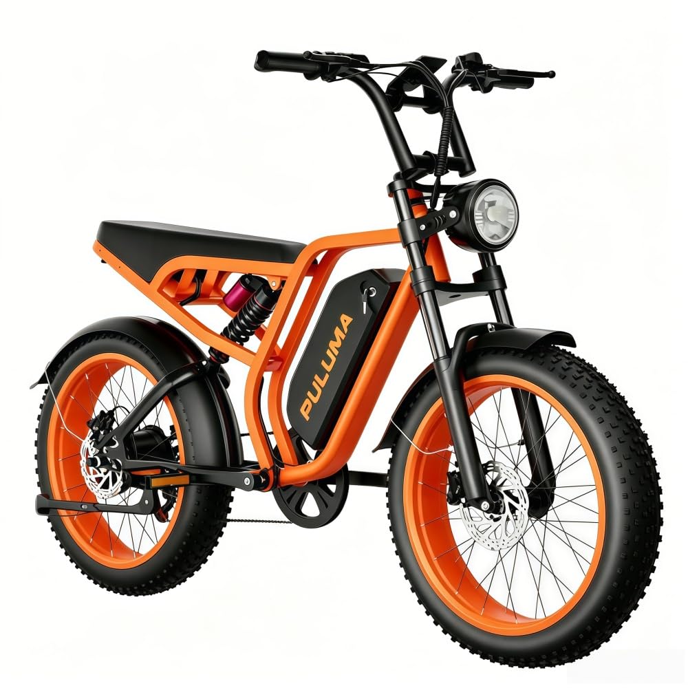 Bicicletta elettrica per adulti SU8 Premium, batteria rimovibile da 52 V e 20 Ah, autonomia di 80-120 km, 20 pollici, 7 Marce, freni idraulici, doppia sospensione, adatta a Tutti i terreni
