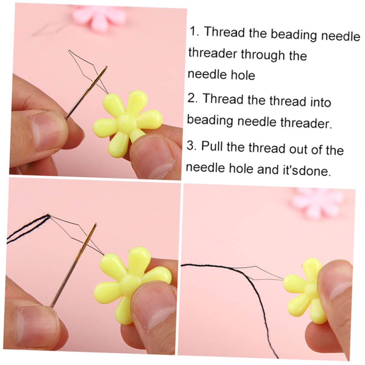 OSALADI 5 Set Flower Flowler per Filettatura Threadle Adgo Infila Ago Cucito A Mano Piccoli Infila-ago Porta Aghi da Cucito Forniture di Cucito Accessori da Ricamo Plastica 50 Pezzi*5