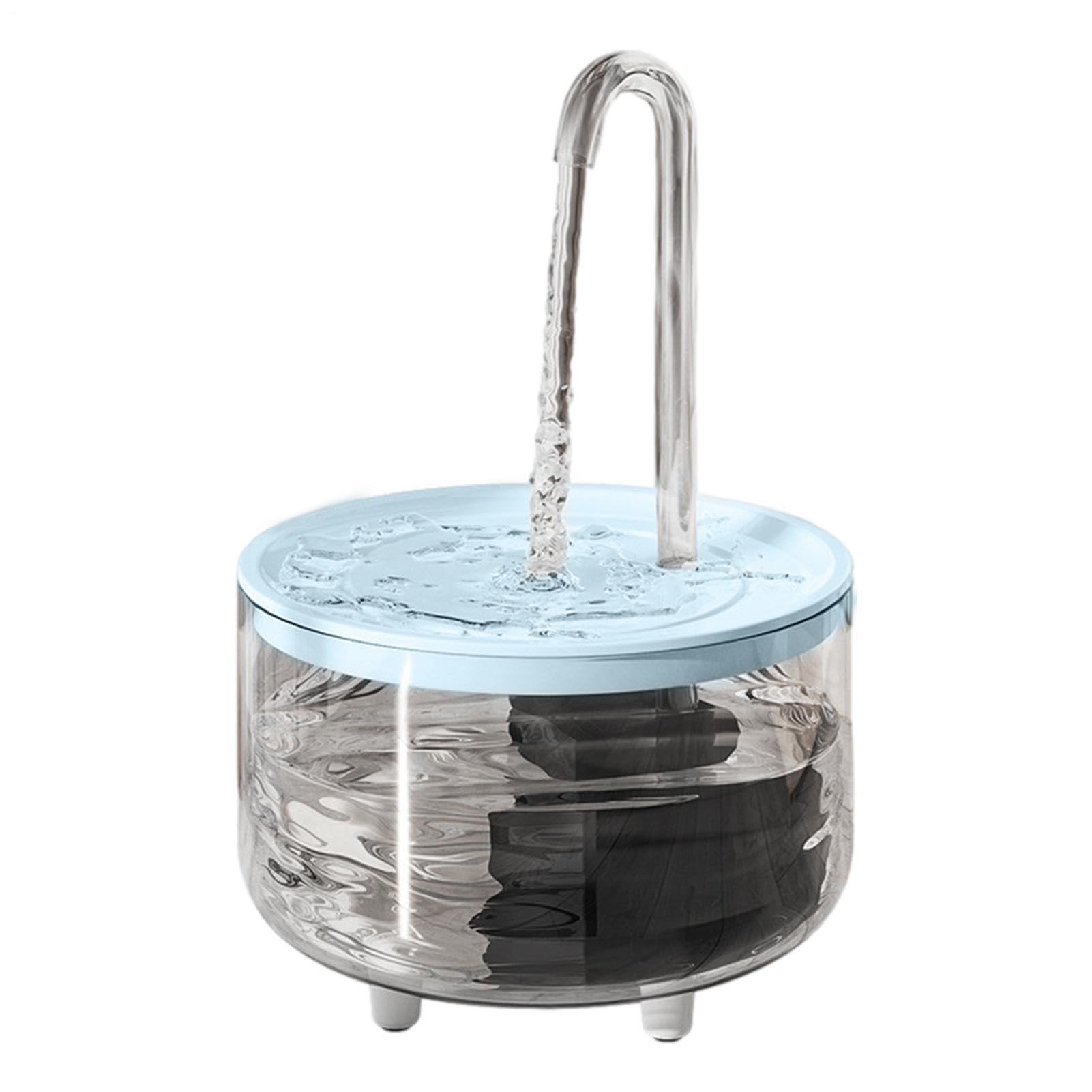 Cenmoo Blue Pet Water Fountain, 1L Cat And Dog Water Dispenser, Battery Operated, Auto Off, Visible Water Feeder