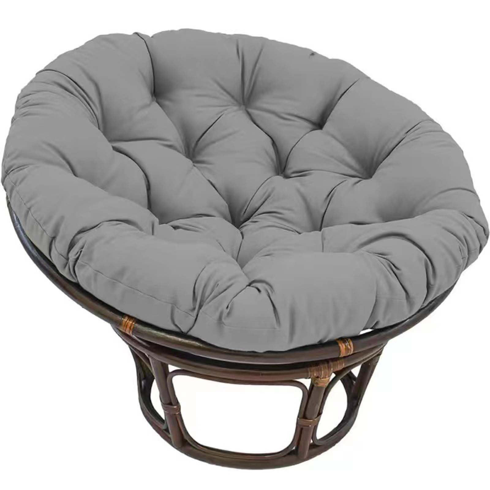 Coussin de chaise Papasan, coussin de siège épais en papasan, coussin de chaise ronde de 40 à 160 cm, coussin oscillant avec cravates non glissantes, sans chaise