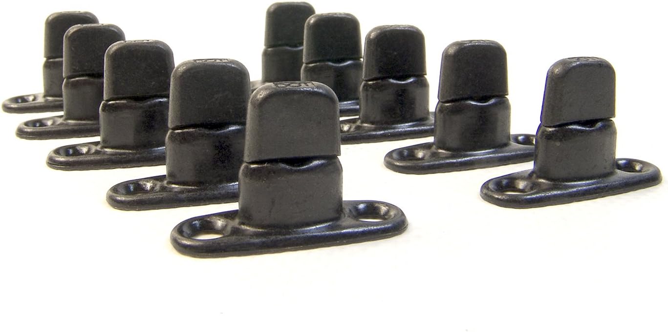 Common Sense Fastener, Turn Button, Black Oxide Finish, Double Height, 2 Hole Stud, 10 Piece Set - Shipped from The USA!