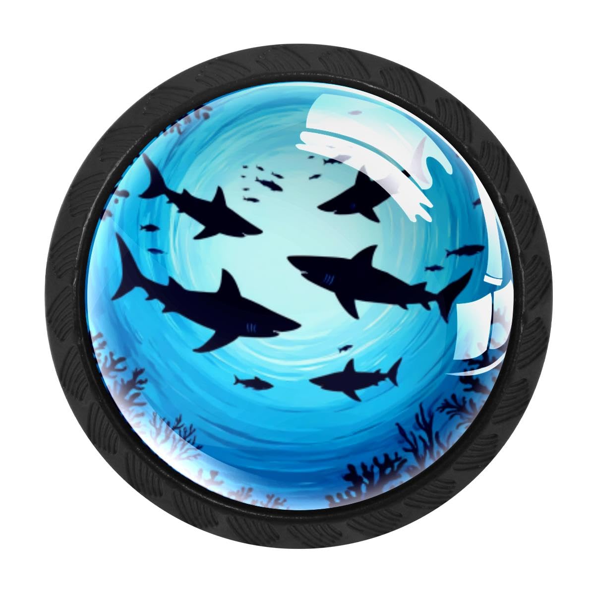 HEOEH 4 PCS Kitchen Cabinet Knobs, Shark Drawer Knobs Dresser Handles