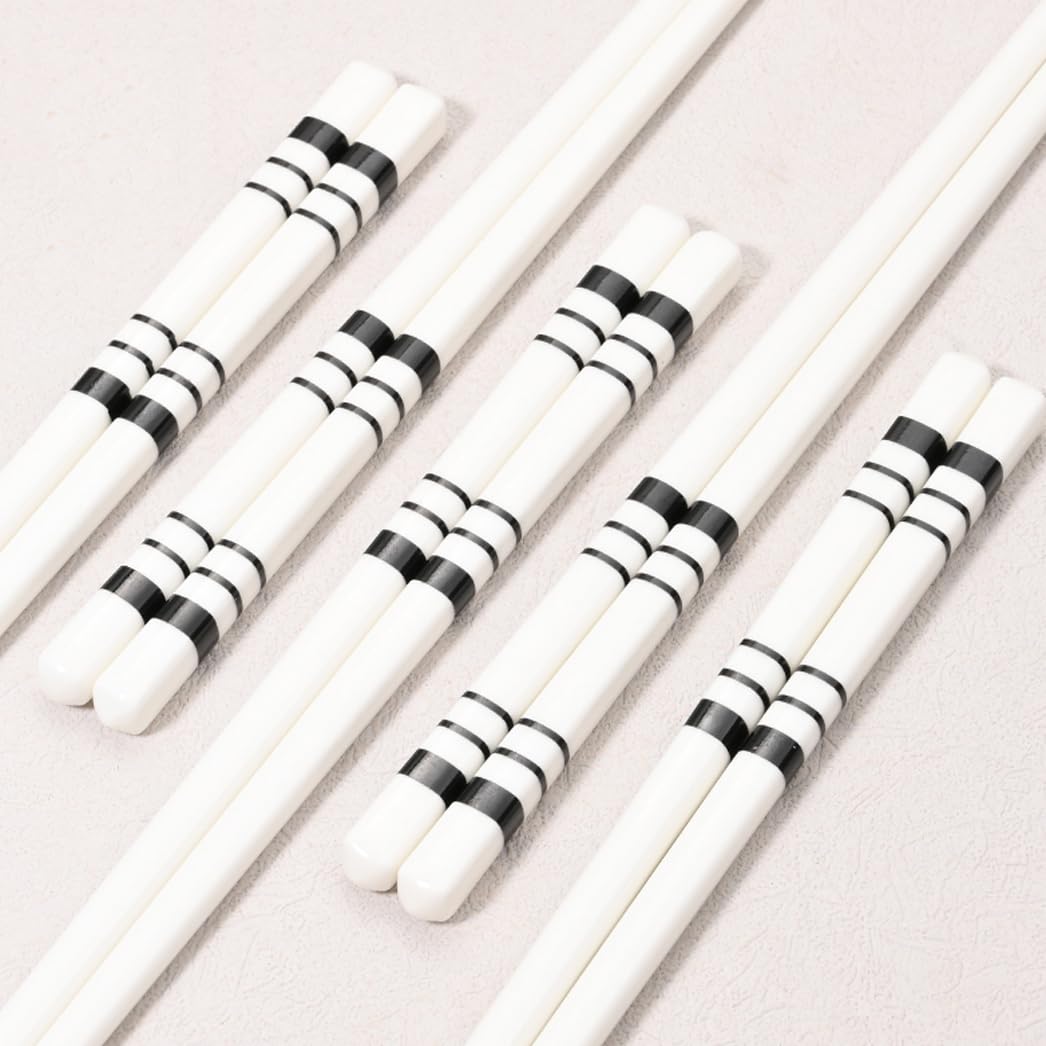 Coffret Cadeau de Baguettes en Porcelaine Japonaise, réutilisables, lavables au Lave-Vaisselle, avec étui, en céramique osseuse de Haute qualité(5 Paires)