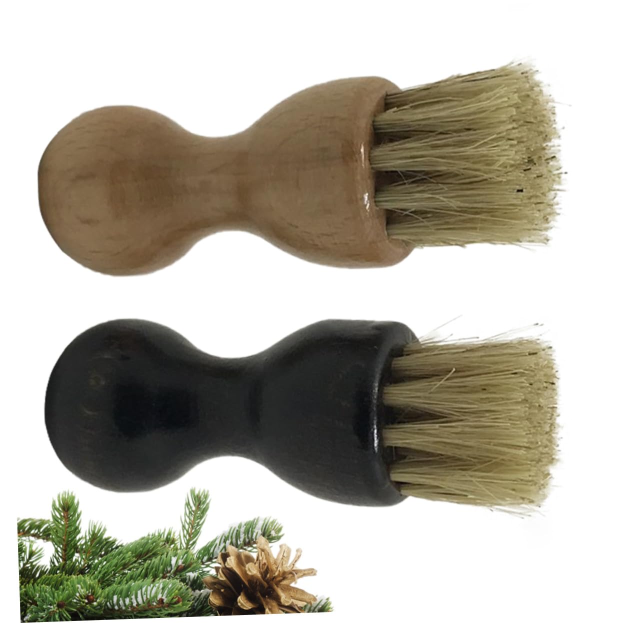 Tofficu 2 Piezas Cepillo para Limpiar Zapatos de Cerdas Naturales de Madera de Haya Duradero y Multifuncional de Unidades y Oscuro para Pulir y Eliminar Polvo