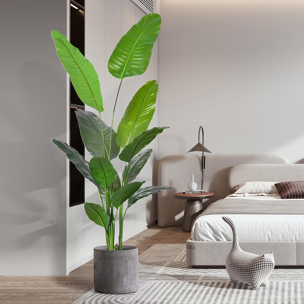 Palma Areca artificiale, pianta finta palma tropicale in vaso, per casa e ufficio, regalo di inaugurazione della casa (1,8 m, confezione da 1 pezzo)