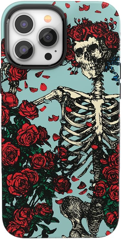 Casely iPhone 13 Pro Case | Compatible with MagSafe | Forever Grateful | Grateful Dead Skeleton Floral Case