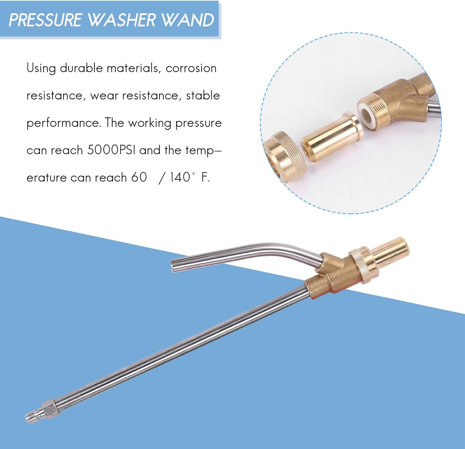 Pressure Washer Sandblasting Kit, Wet Sandblaster Attachment, 5000 PSI, 1/4 Inch Quick Disconnect 1Set