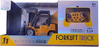 شاحنة رافعة شوكية تعمل بجهاز تحكم عن بعد من هاندلينج كونستراكشن تيم لعمر 6 سنوات فما فوق - برتقالي