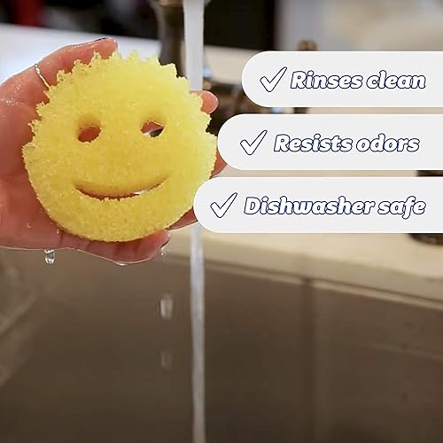 Miniatura 7 de Scrub Daddy Esponja  Aroma fresco de limón  Esponja multiusos para platos sin arañazos  Sin BPA y fabricada con espuma de polímero  Esponja de