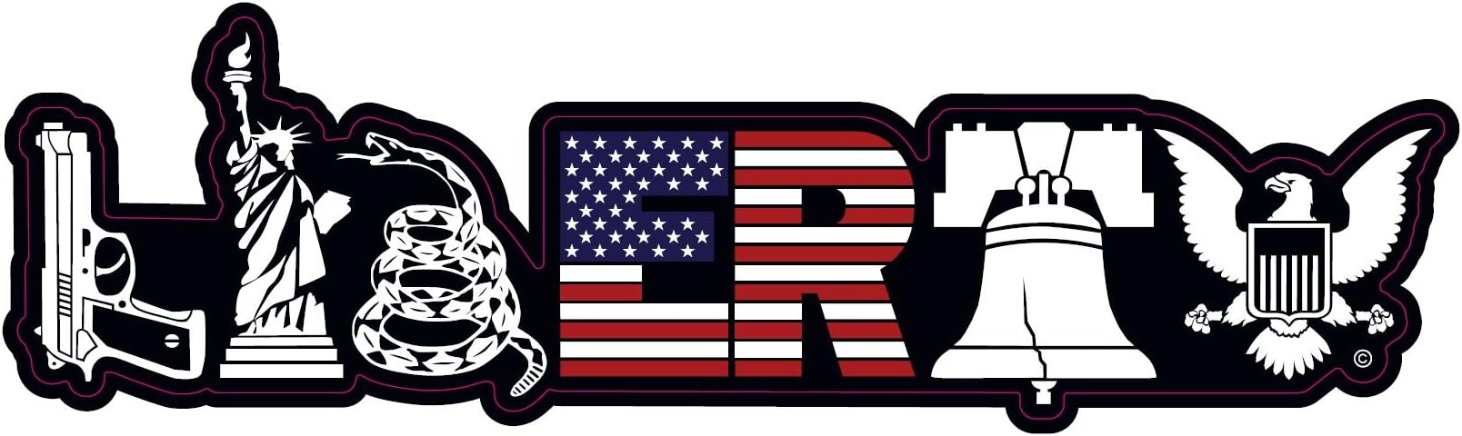 Conservative Liberty Window Decal or Bumper Sticker | 2nd Amendment NRA Truck Decal Sticker | Don't Tread on me Sticker Car Decal for men