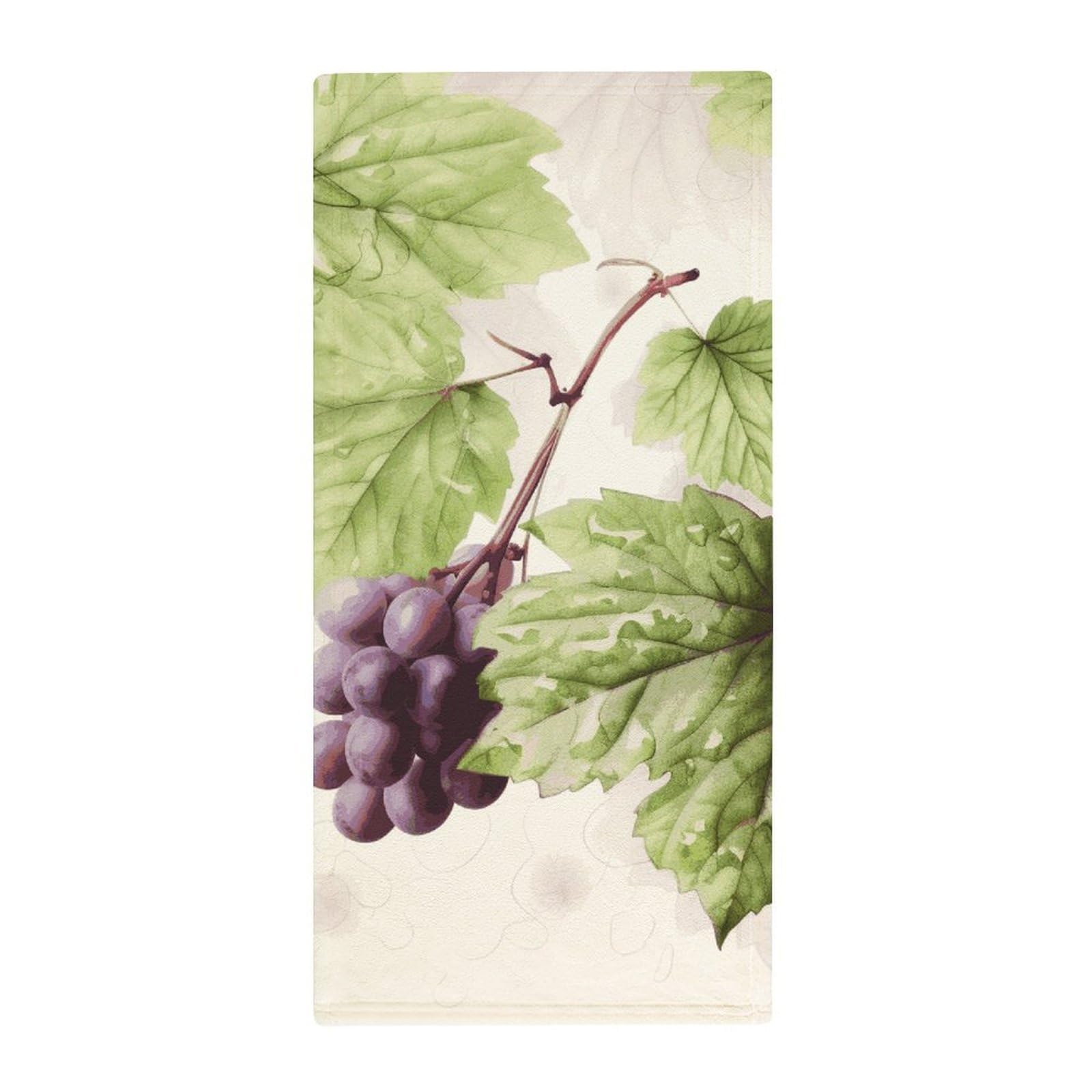 JTREHY Beautiful Grape Leaves Towel Soft Lightweight Microfiber Towel Highly Absorbent Quick Drying Towels Male and Female Premium Quality Perfect for Daily Use