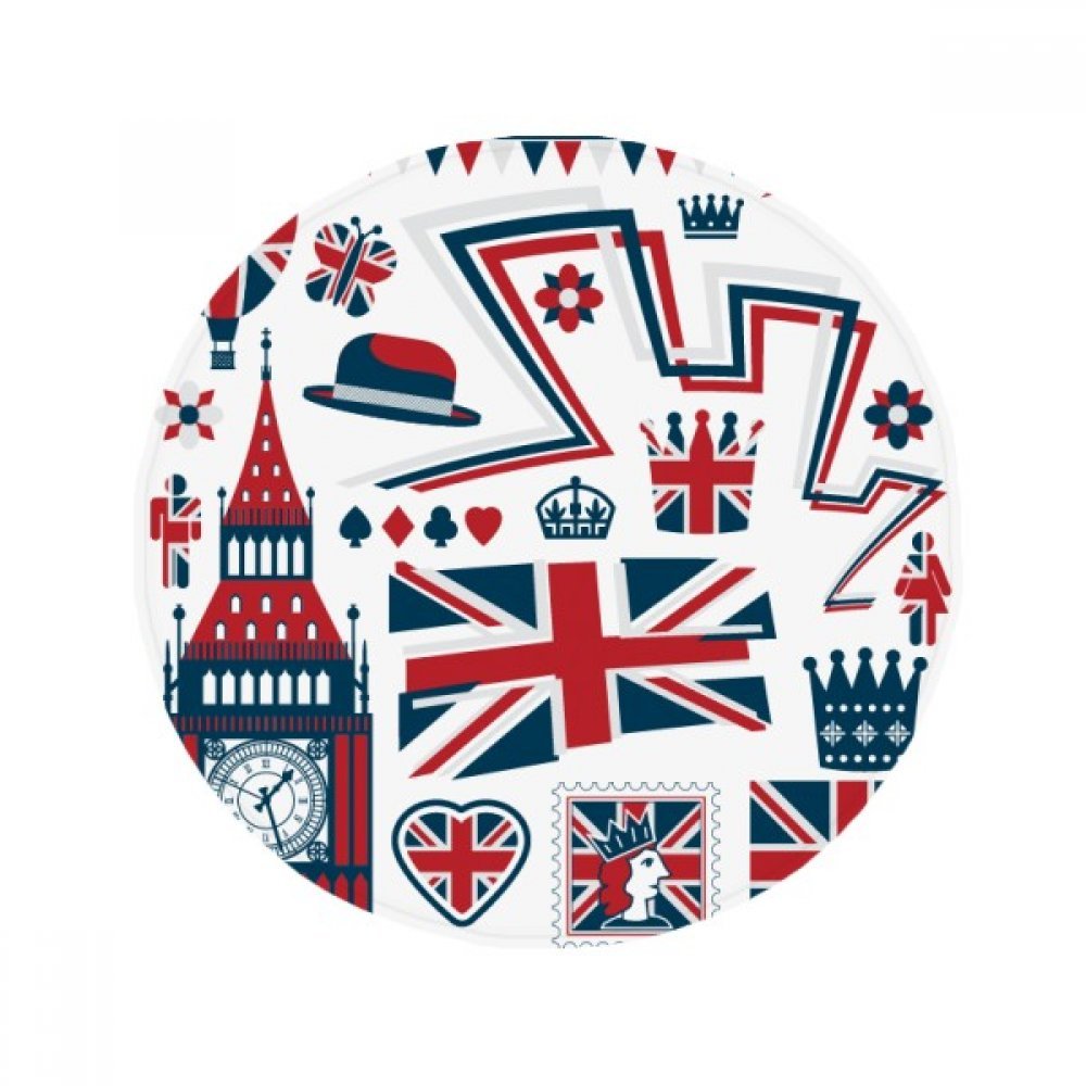 Tapis rond en polyester filé à motif drapeau britannique pour décoration durable