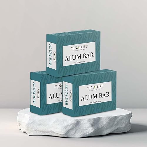 Miniatura 2 de Mi Nature Pure Alum Bar Pack de 3 (3.53 oz x 3) Bloque natural de Phitkari Piedra de alumbre de potasio Barra de afeitado Astringente