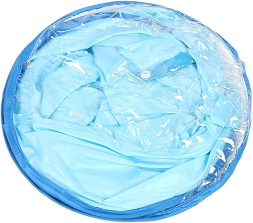 Miniatura 7 de Fydun S Foldable Raincoat Portable Reusable Hooded Waterproof Umbrella Hat Raincoat Light Blue Wide Range of Uses (Light Blue)