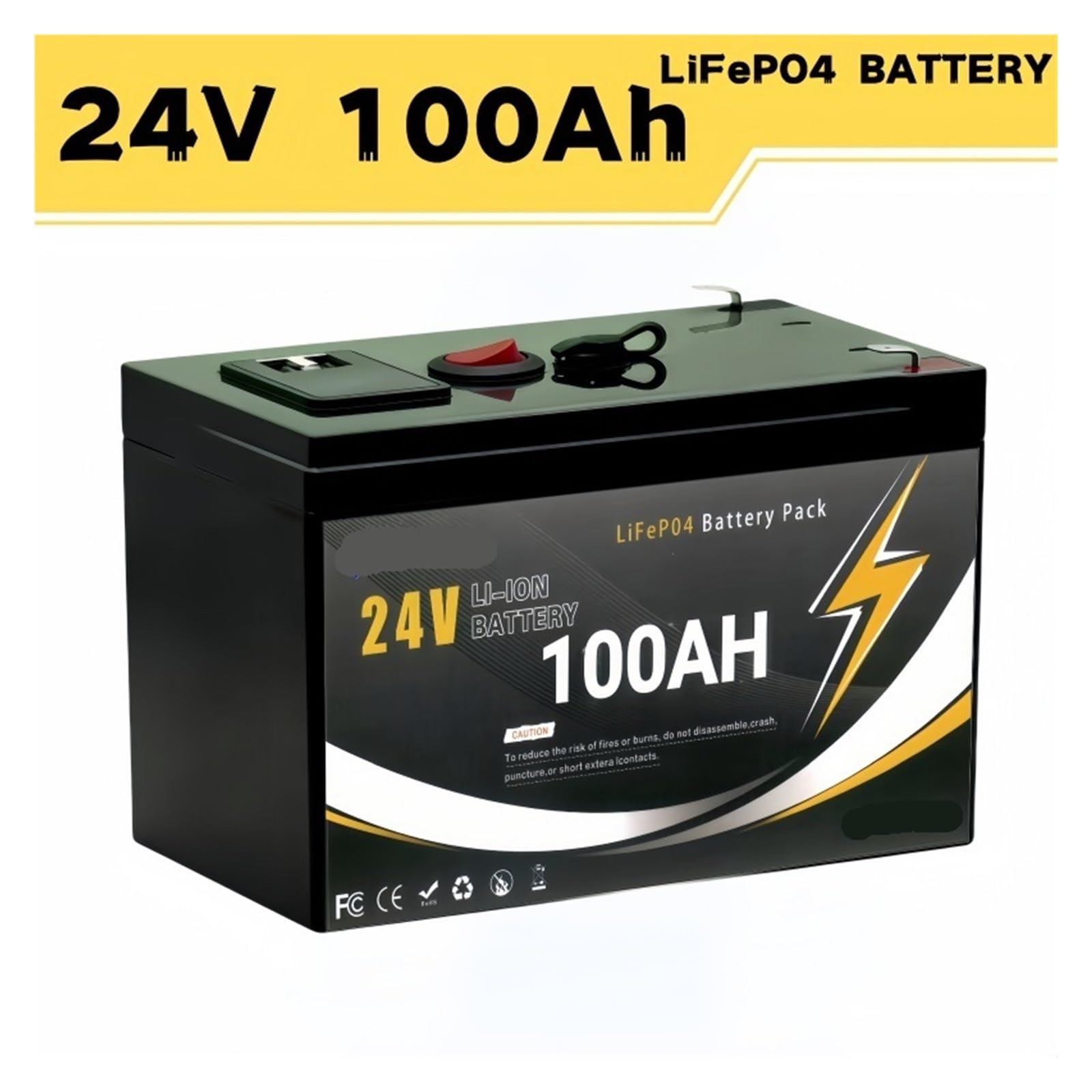 Deep Cycle Outdoor Big Battery 24V, 120Ah Apparecchiature Di Alimentazione | Dotato di scheda di gestione del circuito integrata da 200 A, supporta l'utilizzo a ciclo lungo for(24V 100Ah x1)