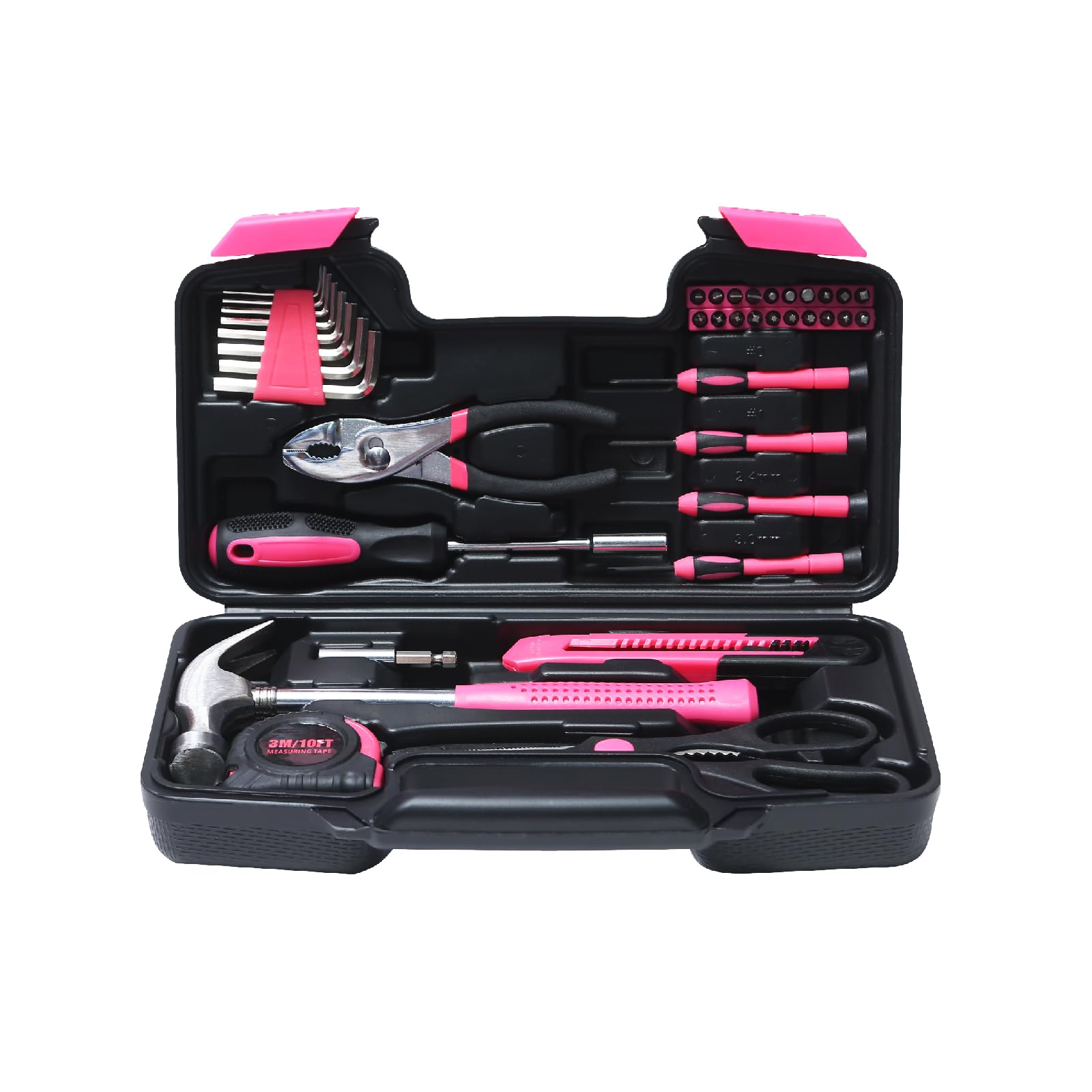 ABCY 39 Piece Basic Tool kit for Women, All Purpose Pink Tool ser